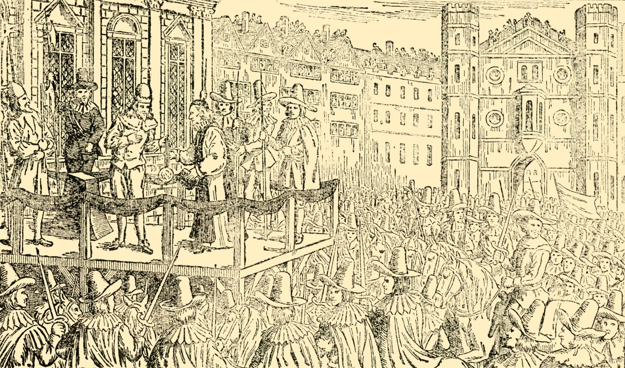 Henrettelsen af Charles I. i Whitehall, 30. januar 1649, c1930. af Unbekannt