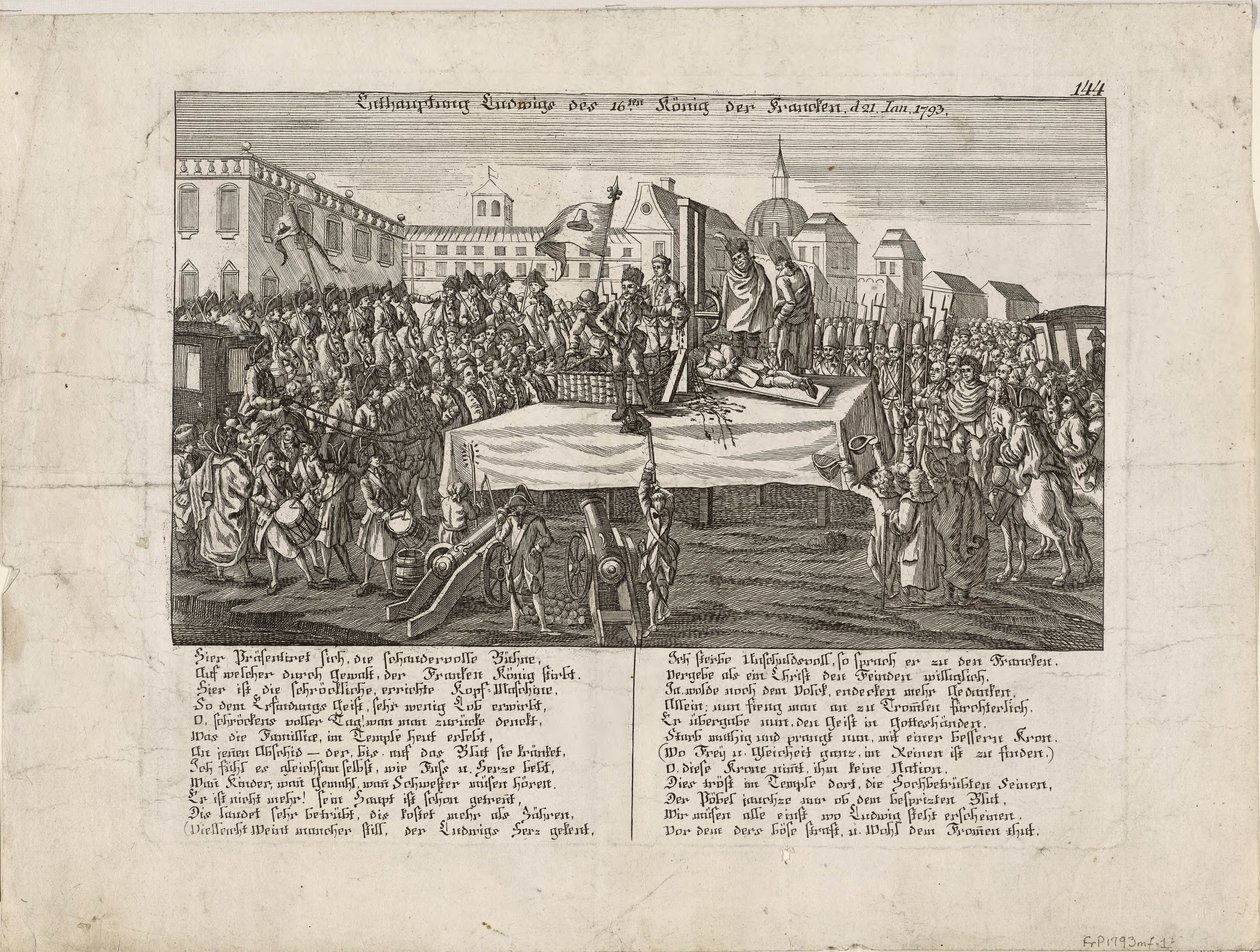Henrettelsen af Ludvig XVI den 21. januar 1793, 1793 af Unbekannt