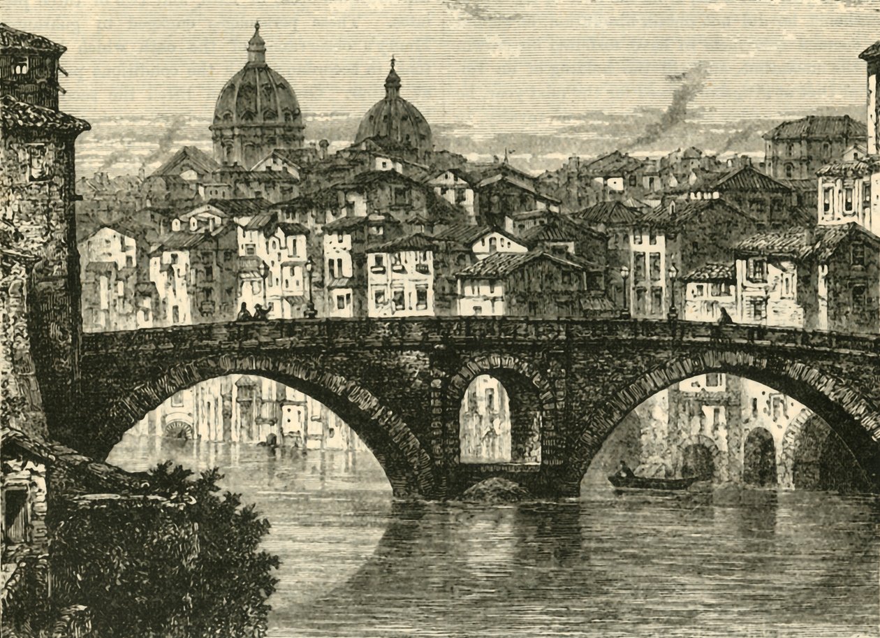 Fabrician Bridge, Rom, 1890. af Unbekannt