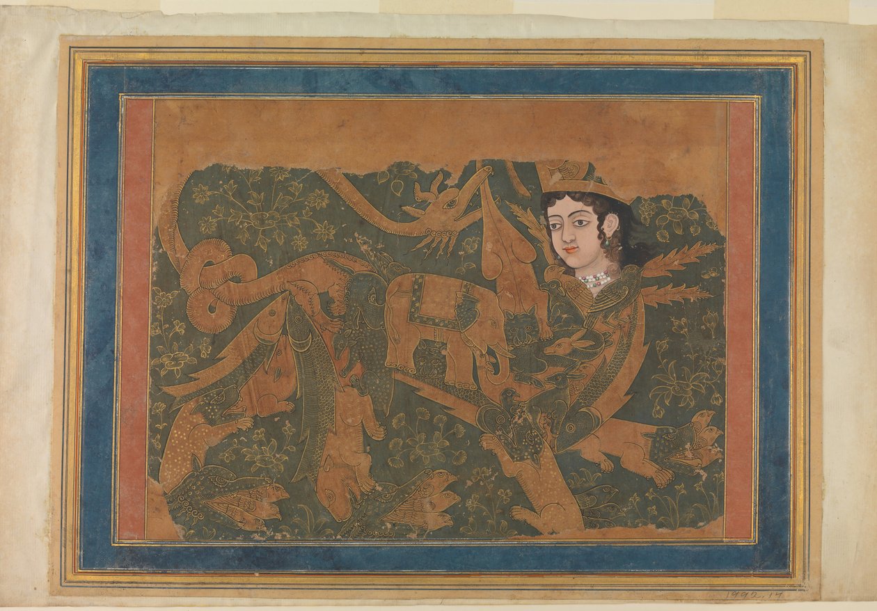 Det fabelagtige væsen Buraq, ca. 1660-80. af Unbekannt