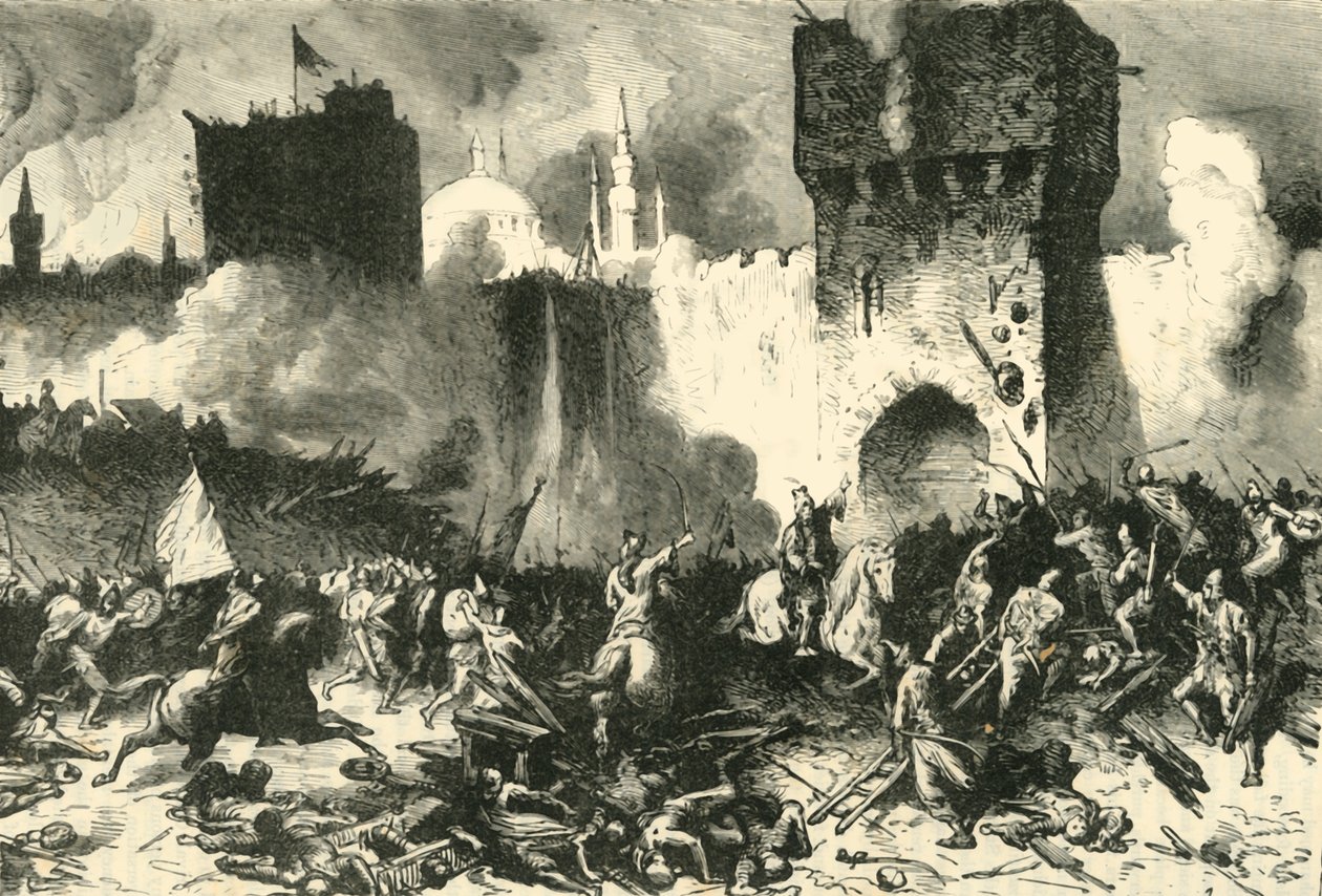 Det endelige angreb på Konstantinopel, 29. maj 1453, 1890. af Unbekannt