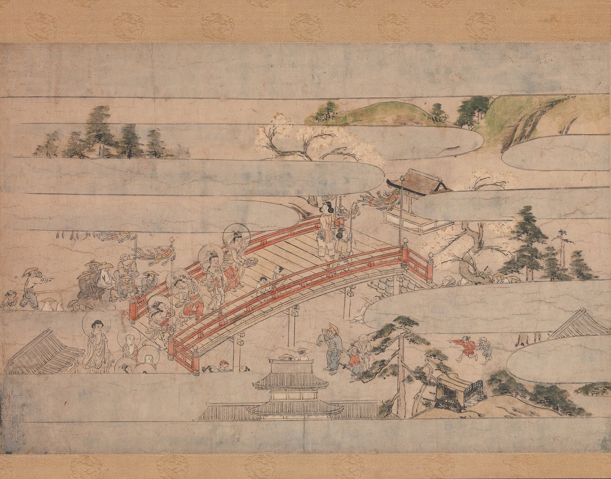 Slutscenen fra A Long Tale for a Autumn Night Aki no yonaga monogatari, ca. 1400. af Unbekannt