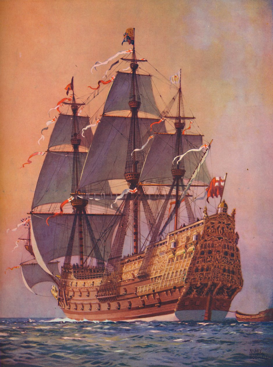 Den fineste krigsmand i sin tid, Sovereign of the Seas markerede en vigtig fase i udviklingen af Unbekannt