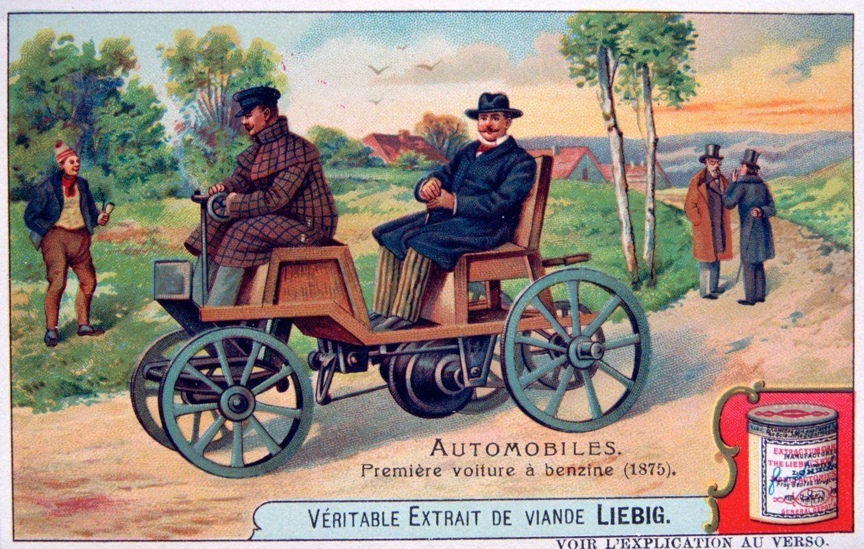 Den første benzinbil, 1875, c1900 af Unbekannt