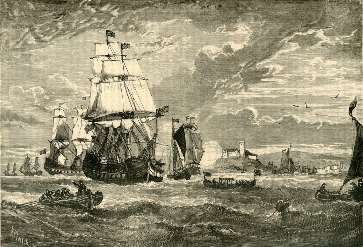 Den første flåde af East India Company forlader Woolwich, 1601, 1890. af Unbekannt