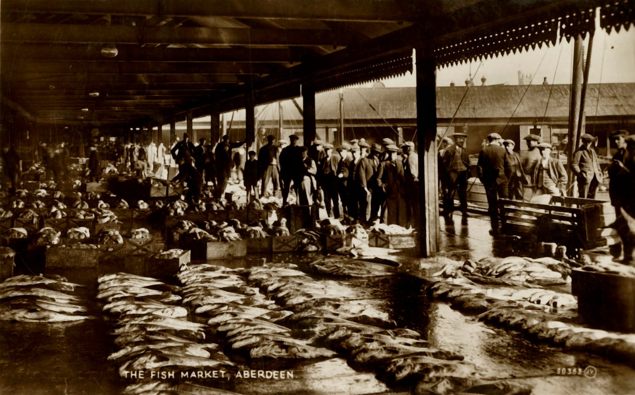 Fiskemarkedet, Aberdeen, slutningen af det 19.-begyndelsen af det 20. århundrede. af Unbekannt