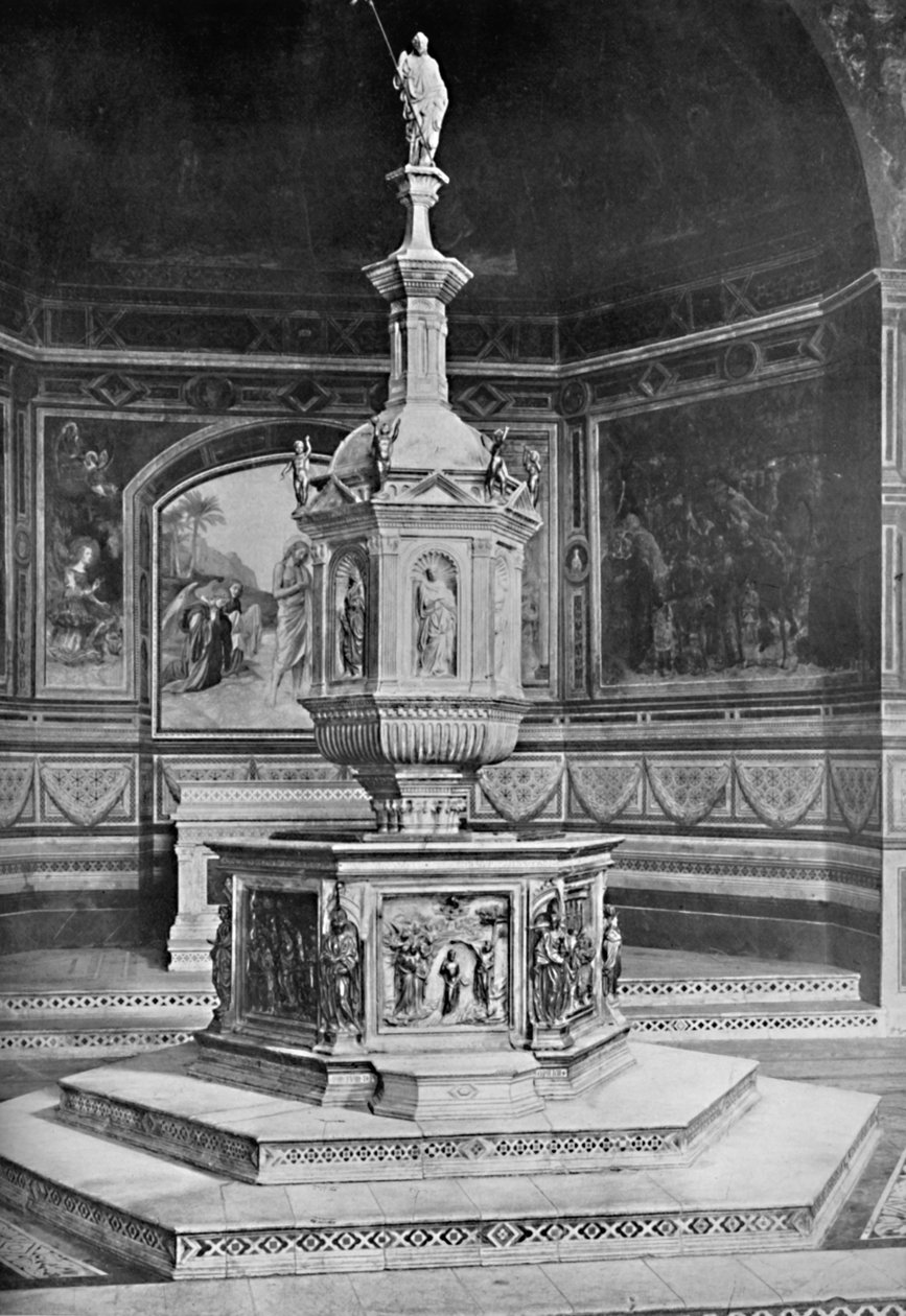 Fonten i San Giovanni-kirken, Siena, 1903 af Unbekannt