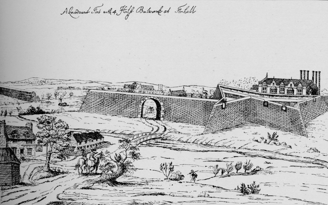 Fortet ved Vauxhall opført til forsvar af London under borgerkrigen, c1810, 1912 af Unbekannt