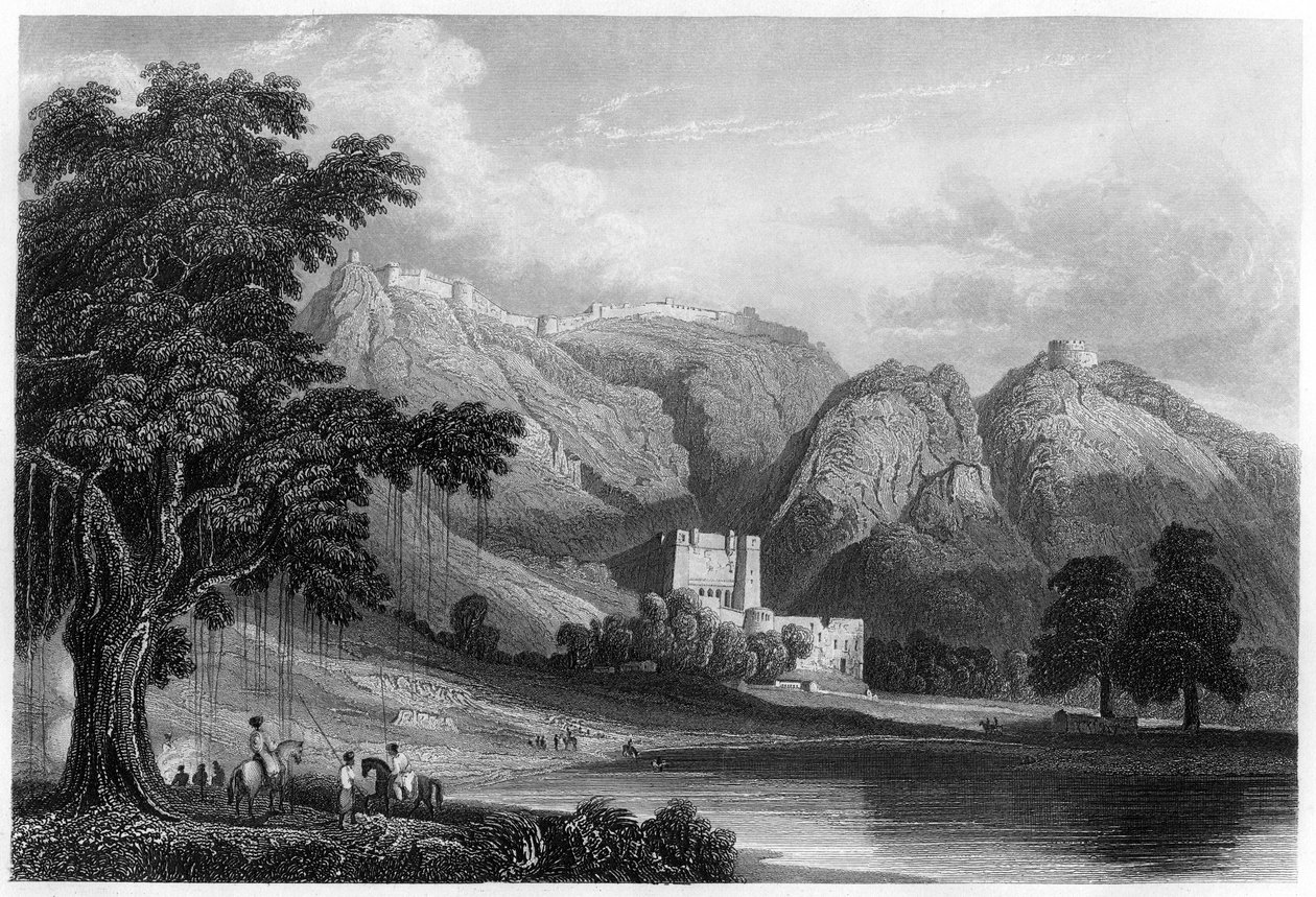 Bowrie-fæstningen, Rajpootana, Indien, c1860 af Unbekannt