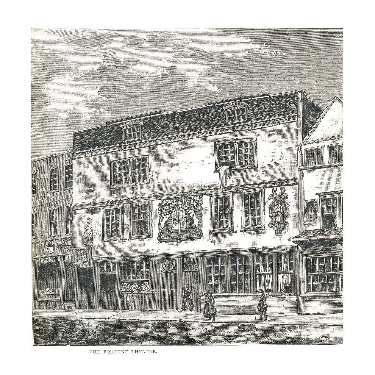 Fortune Teatret. Fra et tryk udgivet af Wilkinson i 1811, 1878 af Unbekannt
