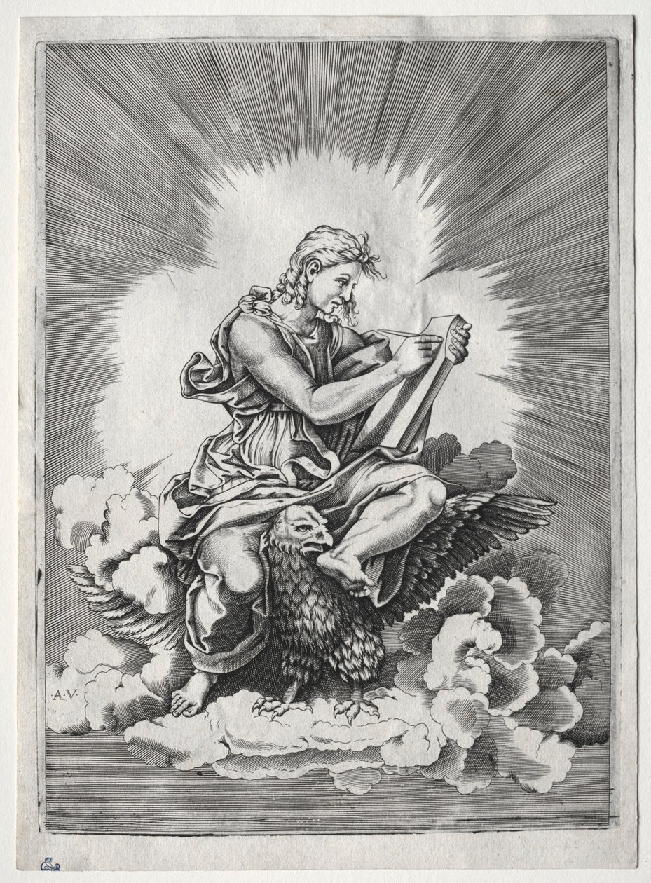 De fire evangelister: St. John, ca. 1518. af Unbekannt