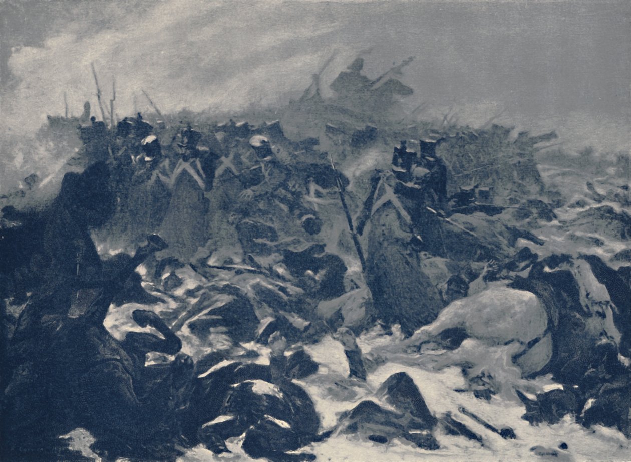 Den fjortende linje ved Eylau, februar 1807, 1896 af Unbekannt
