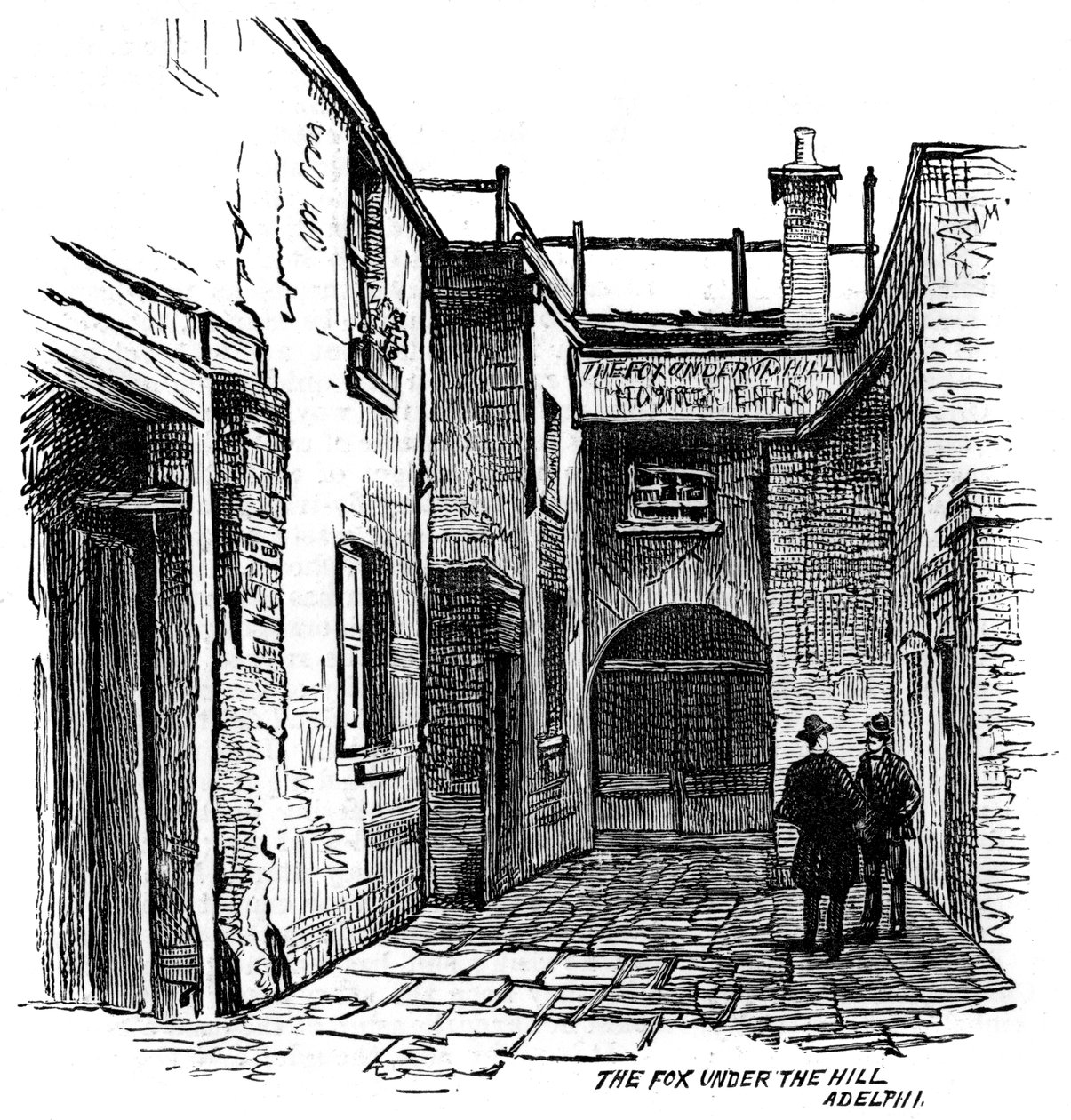 The Fox under the Hill public house, Adelphi, Westminster, London, 1887 af Unbekannt