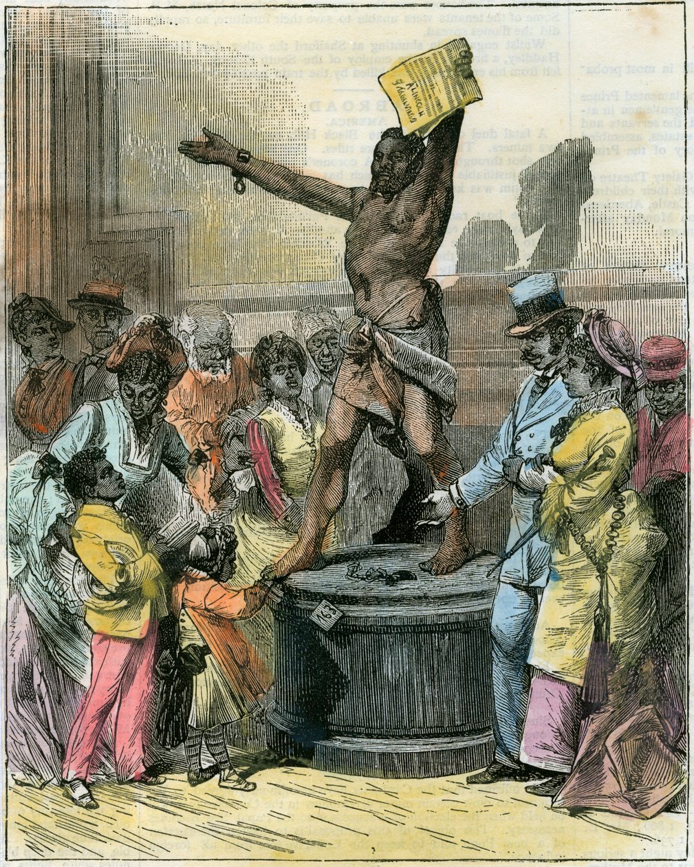 The Freed Slave, statue i Memorial Hall, Centennial Exhibition, Philadelphia, USA, c1876 af Unbekannt