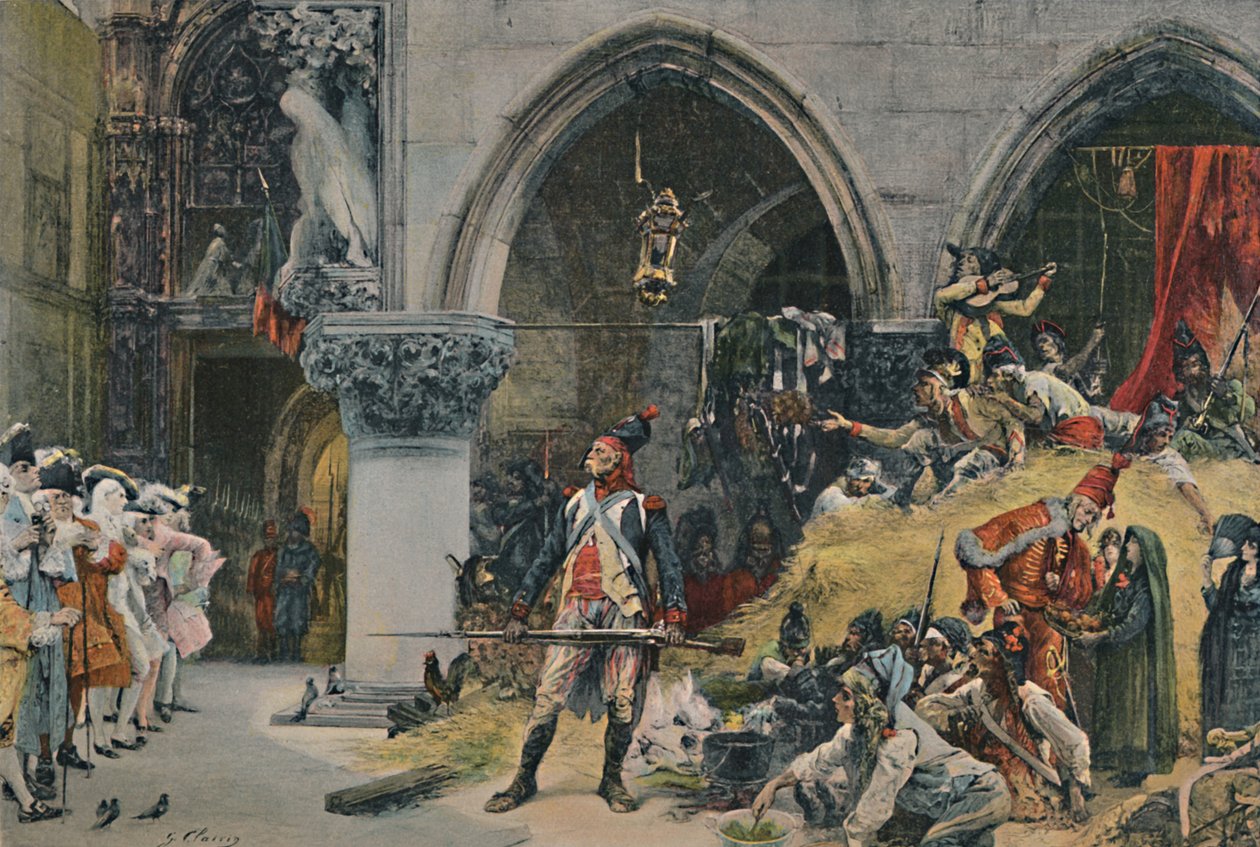 Franskmændene før hertugpaladset, Venedig, 1797, 1896 af Unbekannt