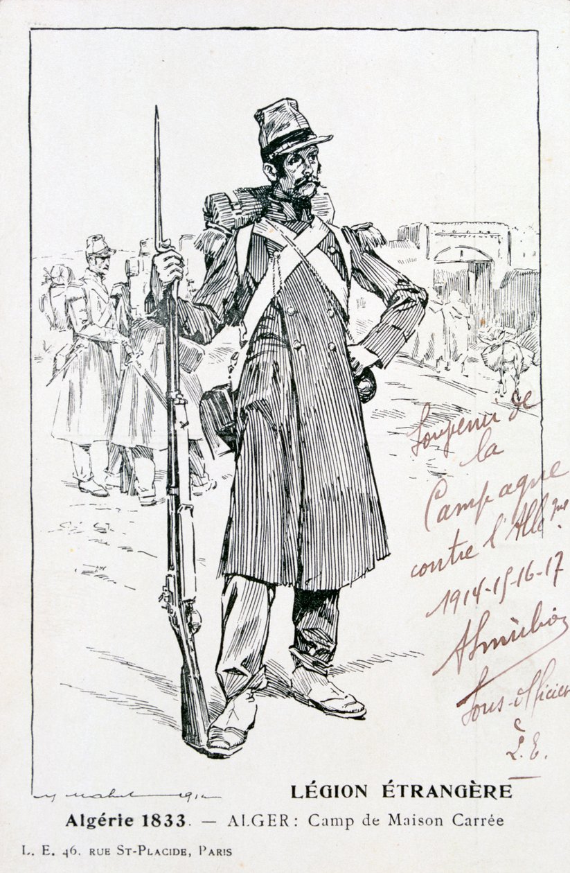 Den franske fremmedlegion, Maison Carrée, Algeriet, 1833, 20. århundrede af Unbekannt