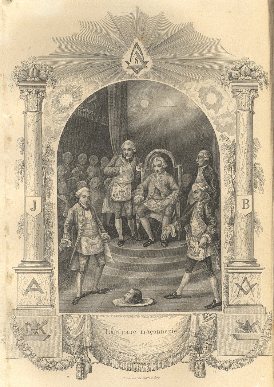 Den franske frimurers ceremoni, 1844 af Unbekannt