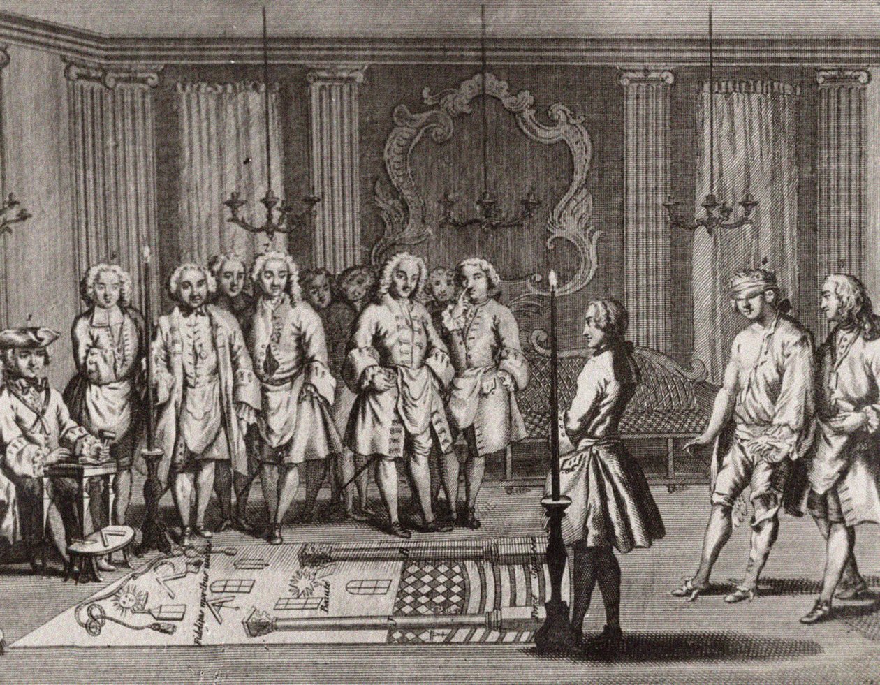 Den franske frimurers indvielsesceremoni, 1700-tallet af Unbekannt