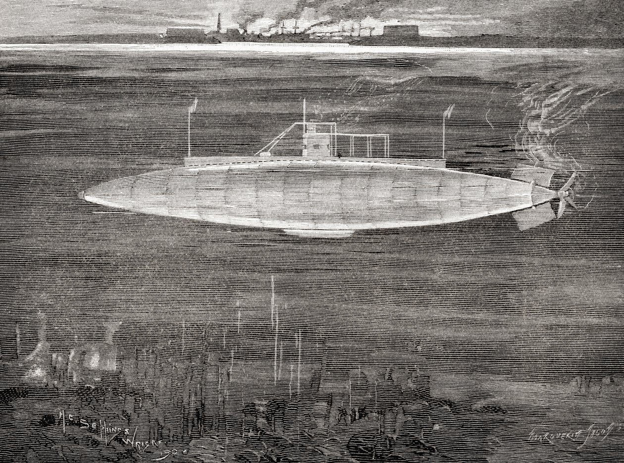 Den franske flådeubåd Gustave Zédé, som blev søsat i 1900. af Unbekannt
