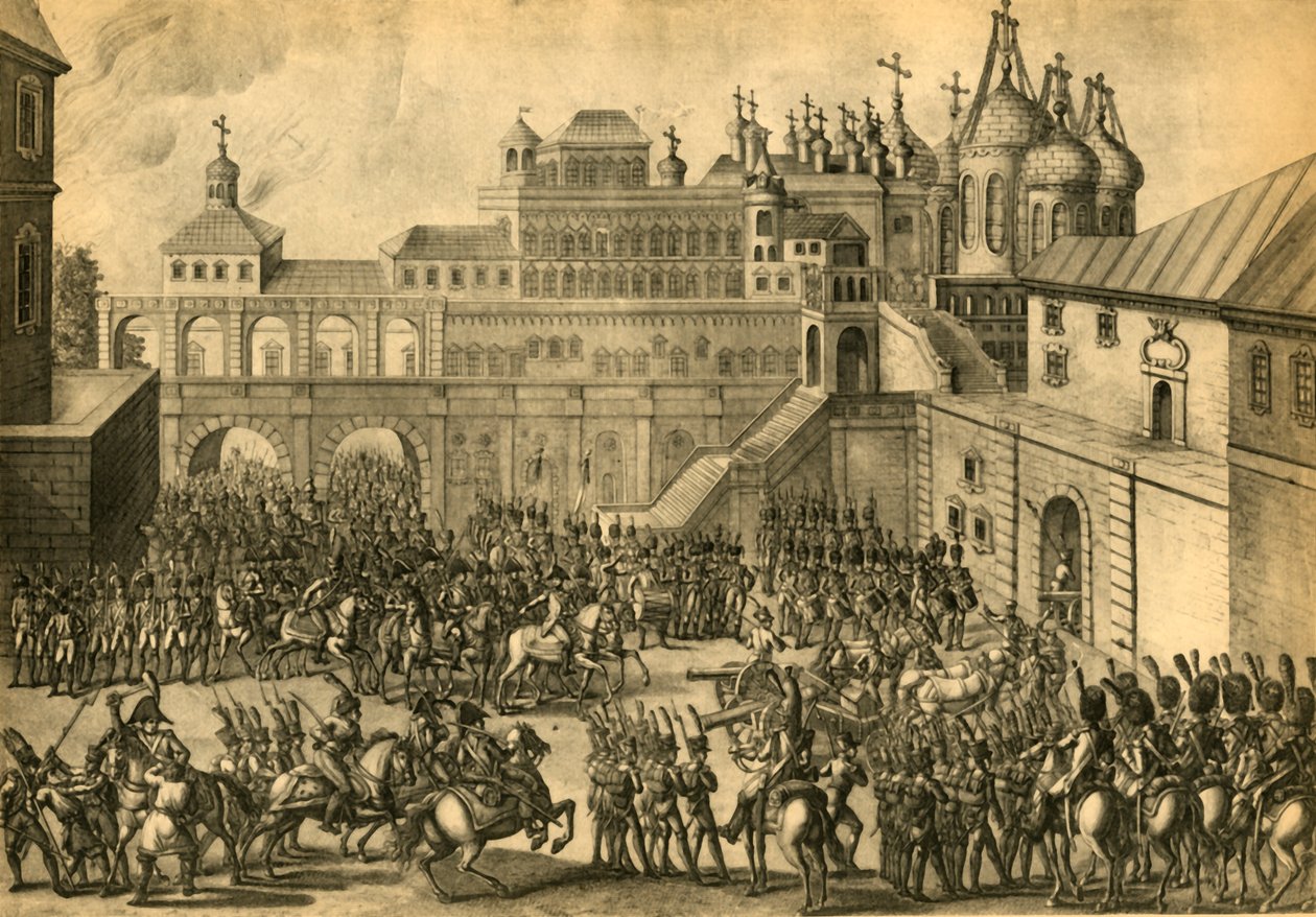 Franskmændene går ind i byen Moskva, september 1812, 1921. af Unbekannt