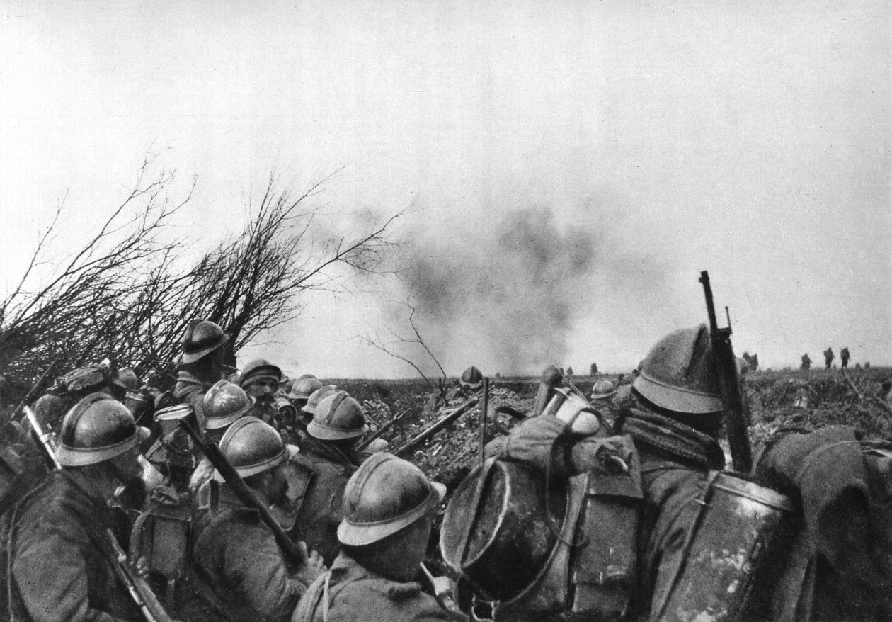 Den franske frontlinje ved Douaumont, Verdun, Frankrig, 25. februar 1916 af Unbekannt