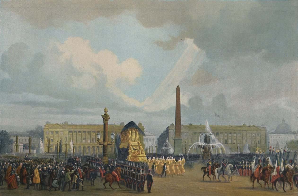 Napoleons begravelsescortège på Place De La Concorde, 15. december 1840, 1896 af Unbekannt