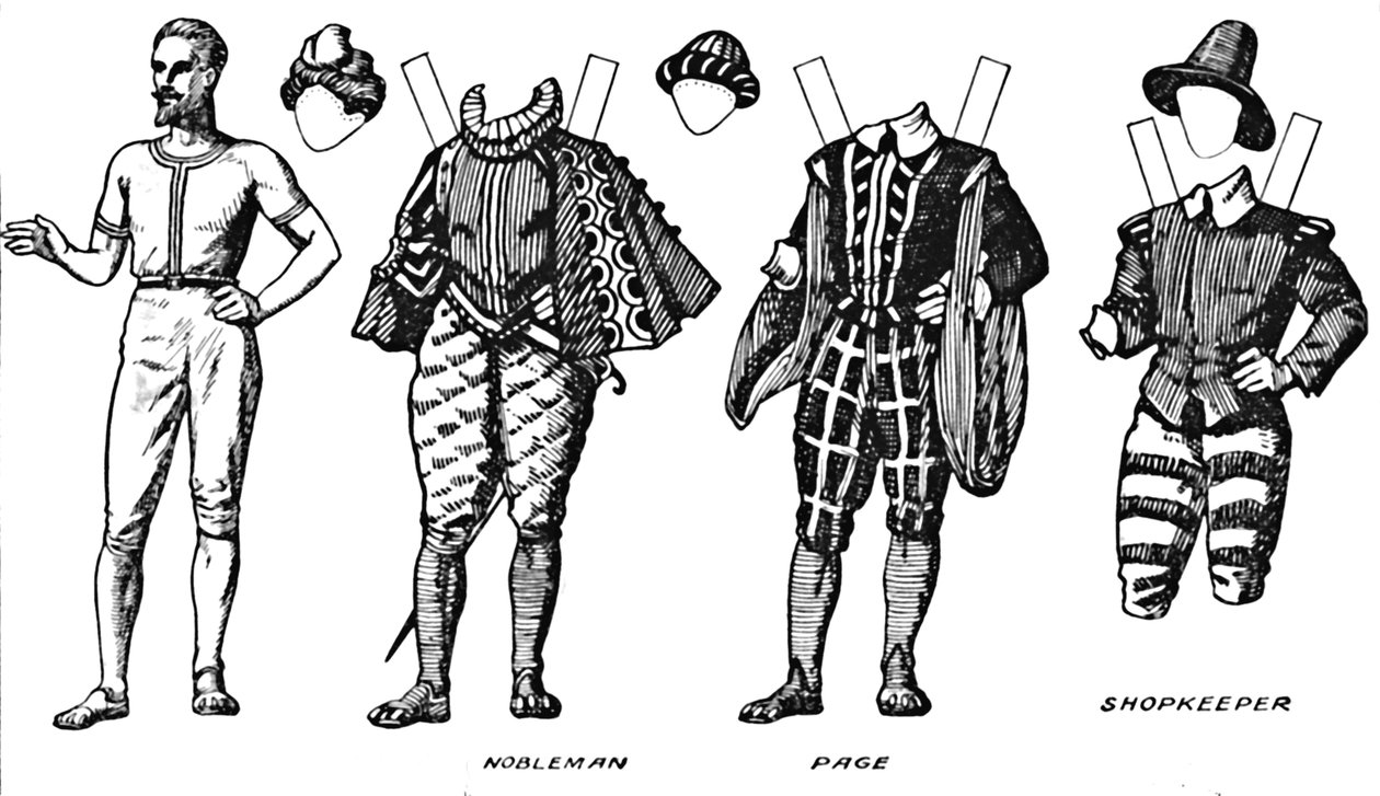 The Gallery of British Costume: Kjole båret i det sene sekstende århundrede, c1934 af Unbekannt