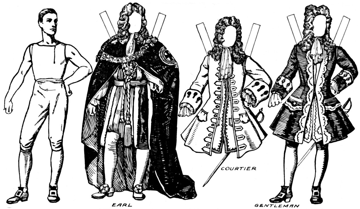 The Gallery of British Costume: Nogle af kjolerne båret i Annes Reign, c1934 af Unbekannt