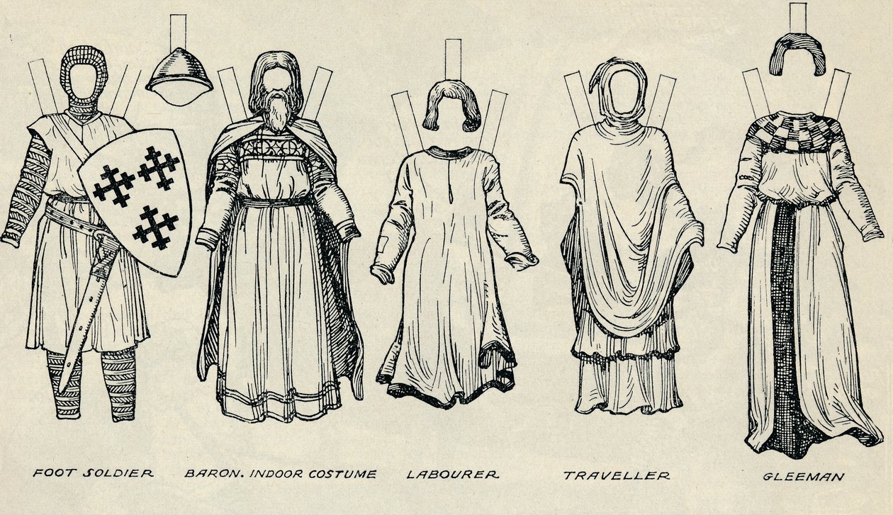 The Gallery of British Costume: Types of Dress in Early Plantagenet Times, c1934 af Unbekannt