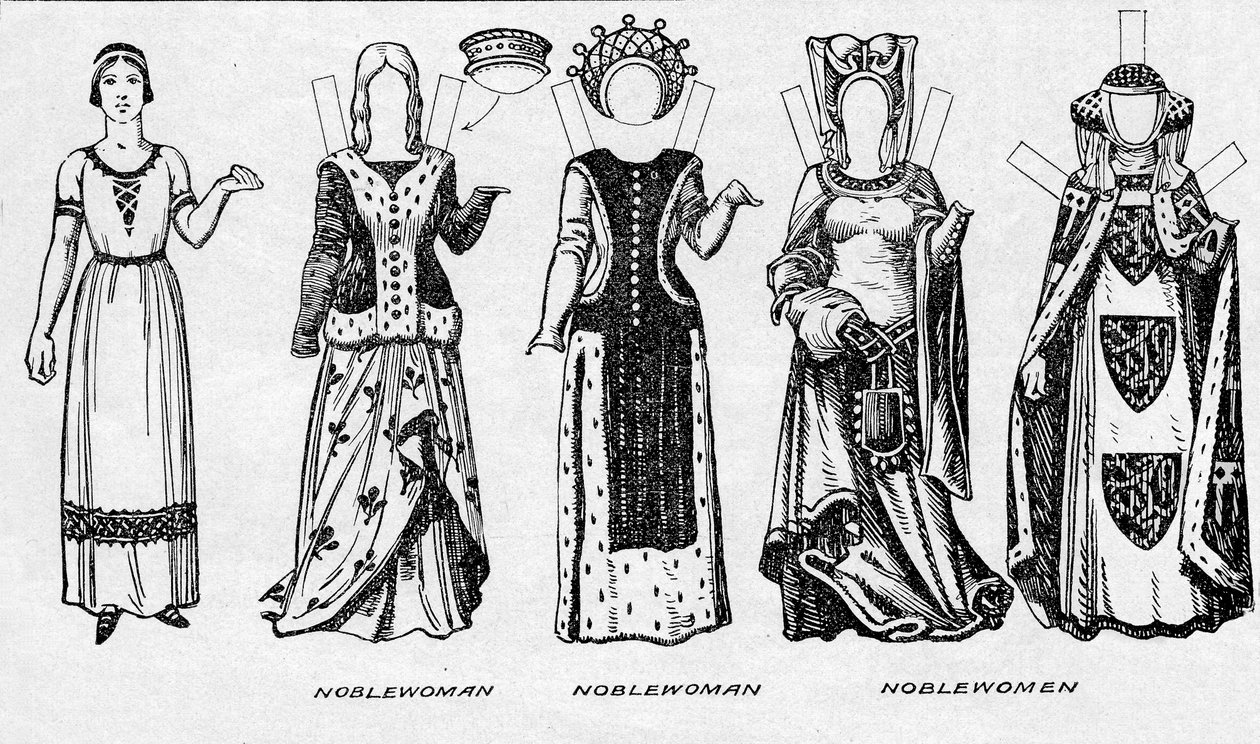 The Gallery of Costume: Kjoler båret i de sidste år af Edward IIIs regeringstid, c1934 af Unbekannt