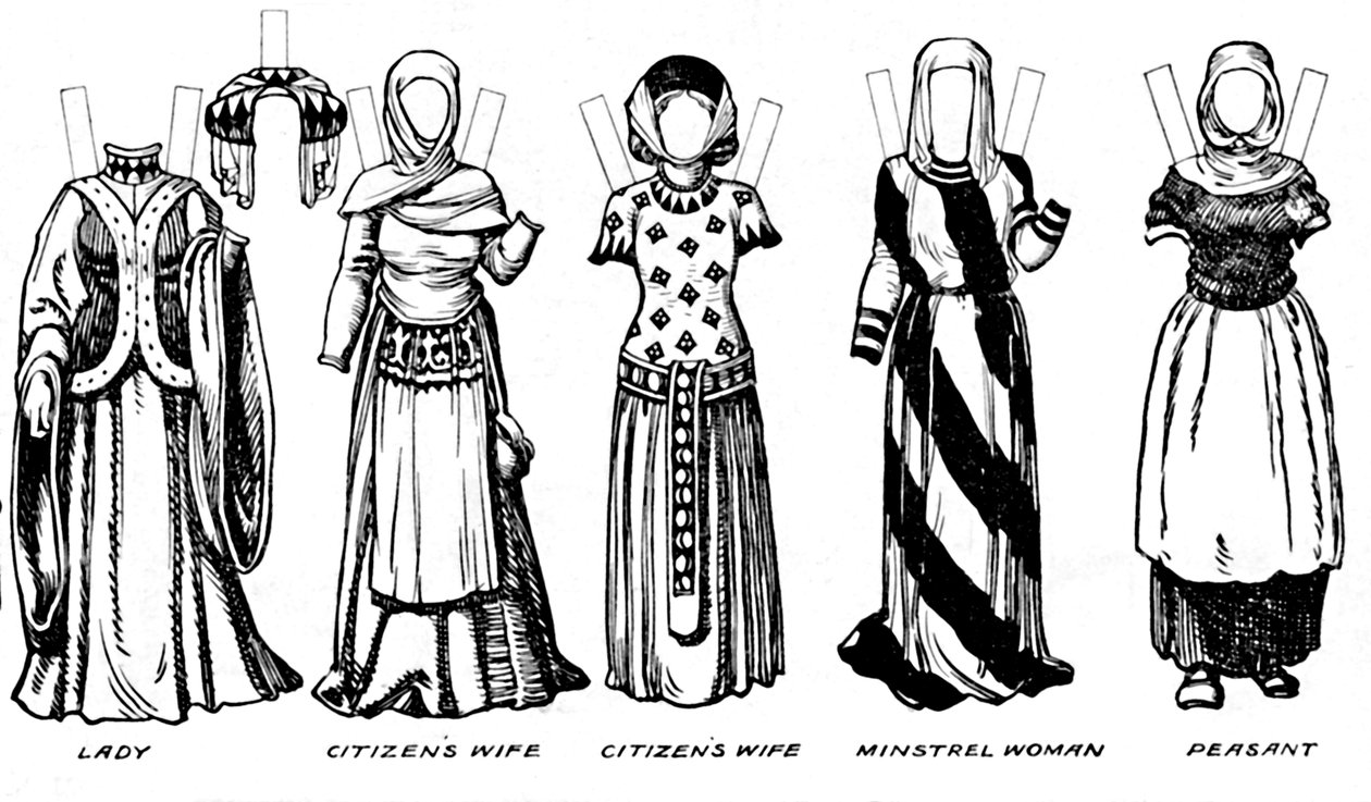 The Gallery of Costume: Kjoler båret i de sidste år af Edward IIIs regeringstid, c1934 af Unbekannt