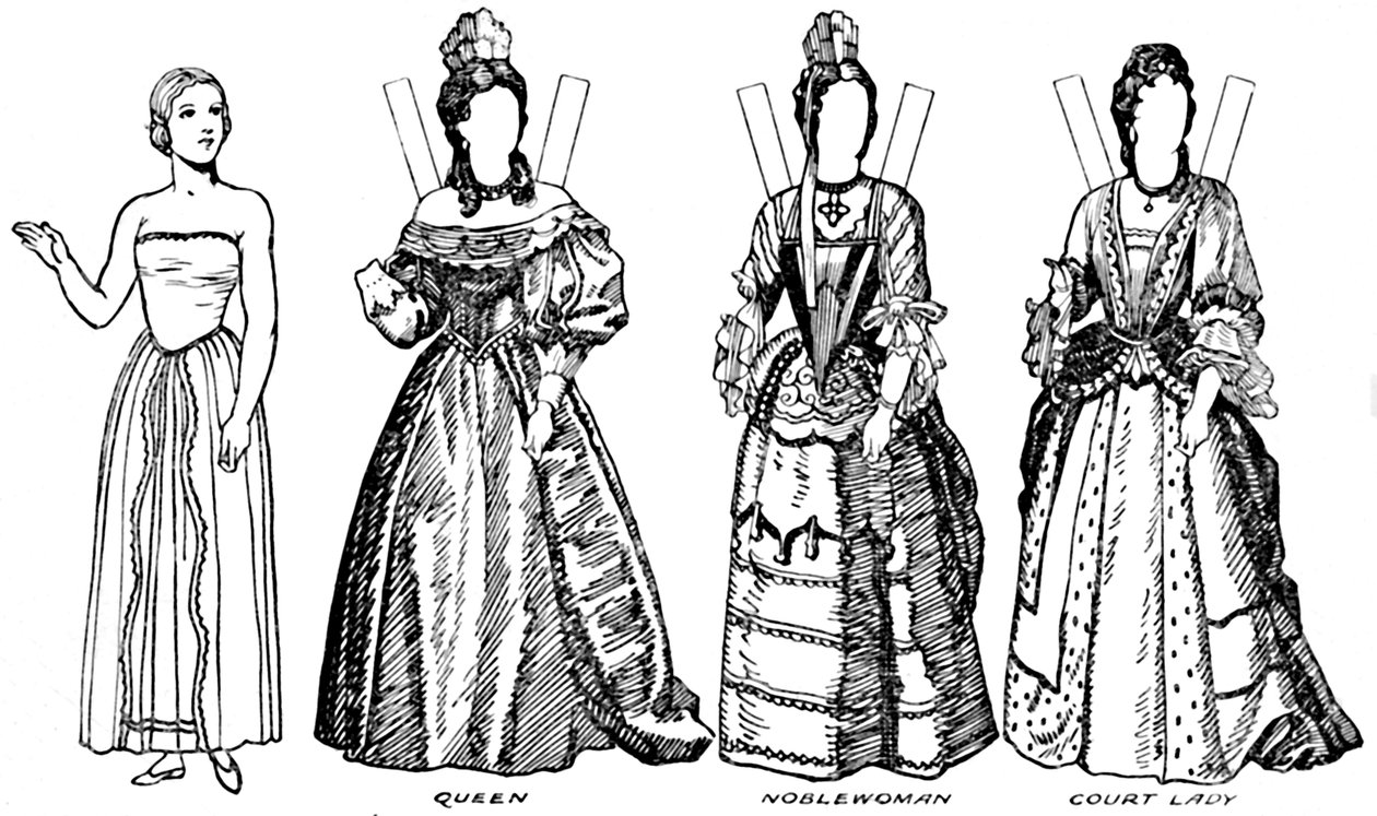 The Gallery of English Costume: Nogle af kjolerne båret i William IIIs tid, c1934 af Unbekannt
