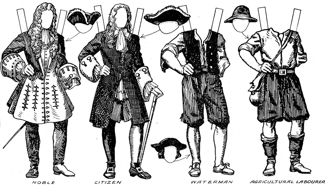 The Gallery of English Costume: Nogle af kjolerne båret i William IIIs tid, c1934 af Unbekannt
