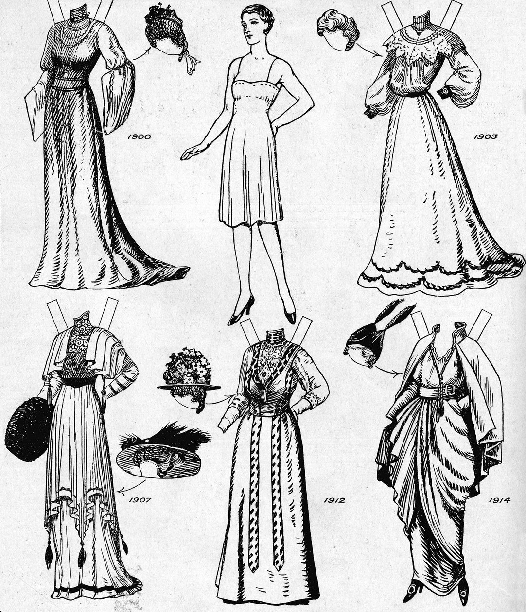 The Gallery of Historic Costume: Kjoler båret i løbet af det tyvende århundrede, c1934 af Unbekannt