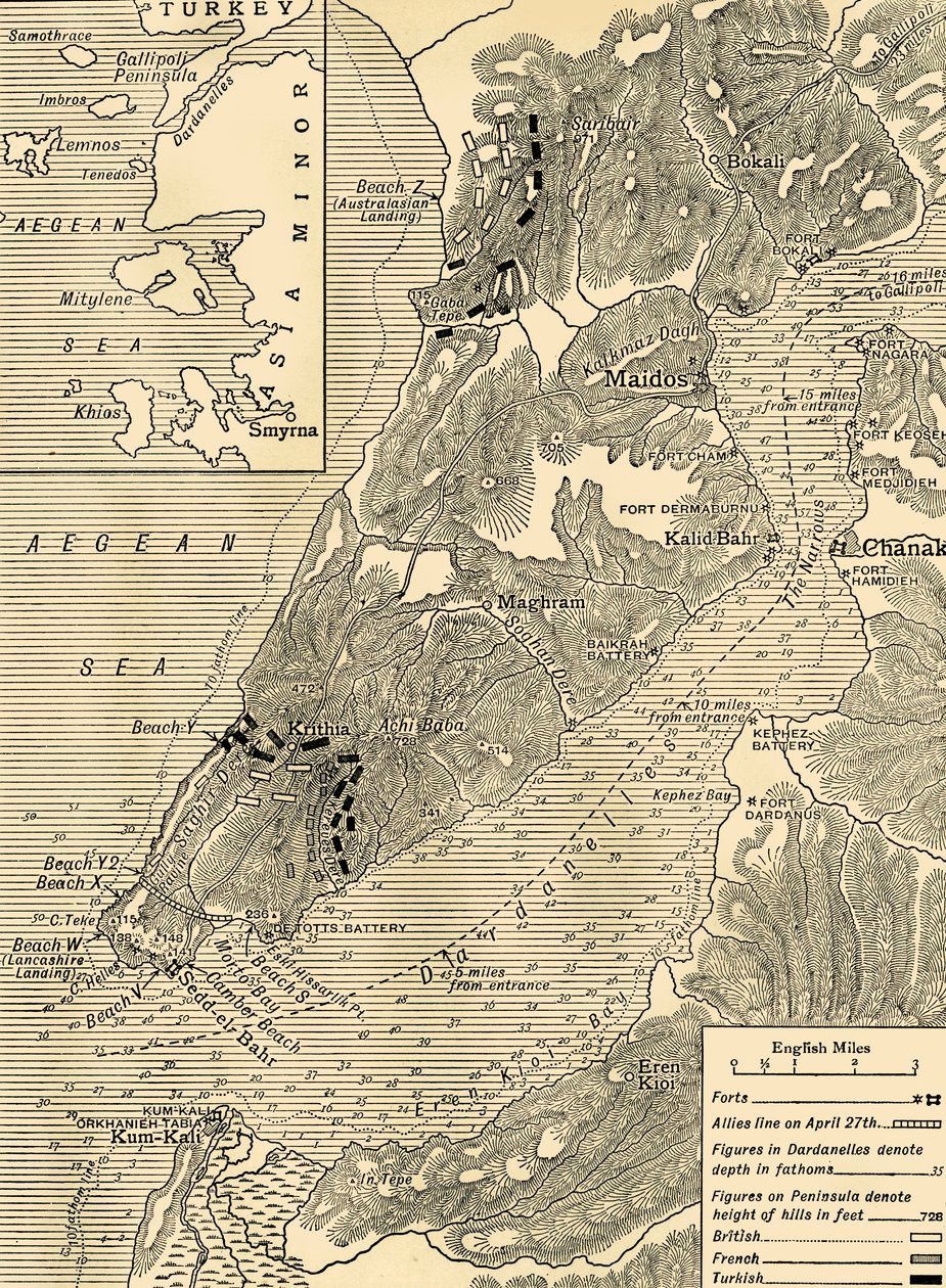 Gallipoli-kampagnen, Første Verdenskrig, 1915, c1920. af Unbekannt