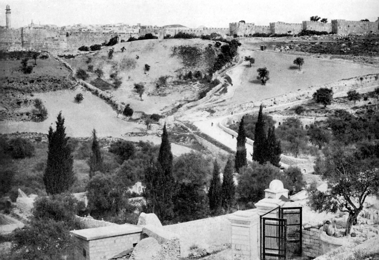 Getsemane Have og den hellige by Jerusalem, 1926 af Unbekannt