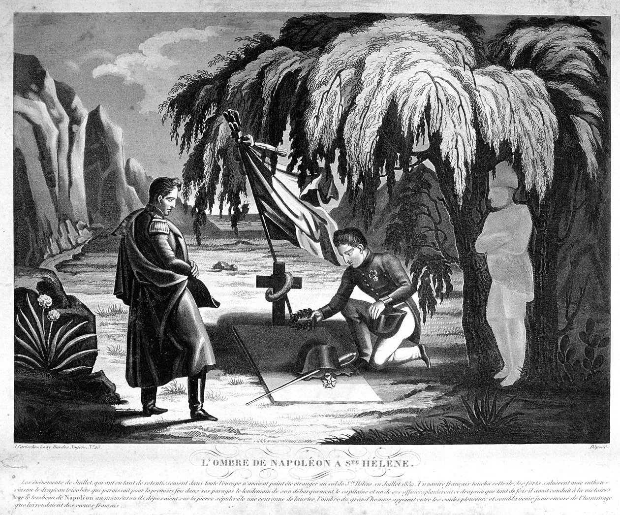 Napoleons spøgelse på St. Helena, c1825 af Unbekannt