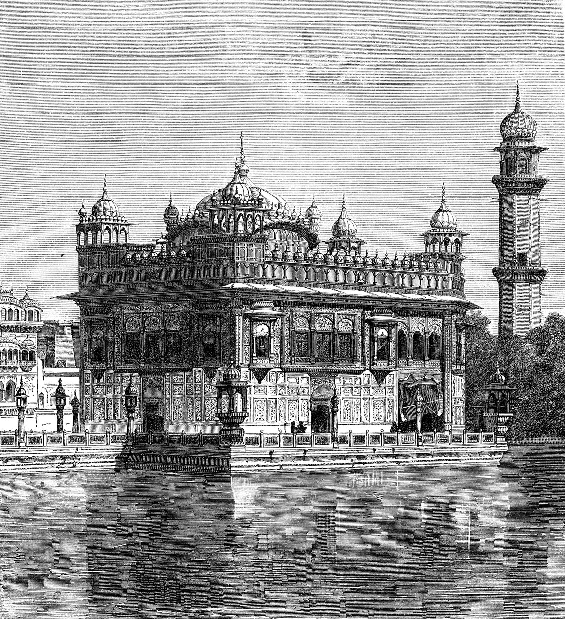 Det gyldne tempel og udødelighedens sø i Amritsar, Indien, 1895 af Unbekannt