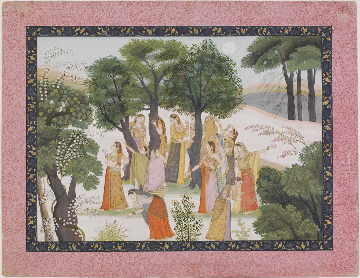 Gopis-søgningen efter Krishna fra en Bhagavata Purana, ca. 1780. af Unbekannt