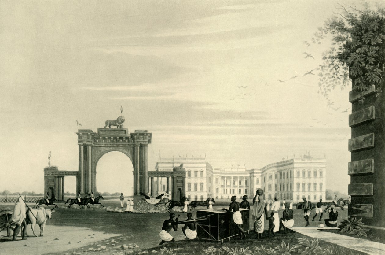 Generalguvernøren og kropsvagten uden for regeringshuset, 1820, 1925. af Unbekannt