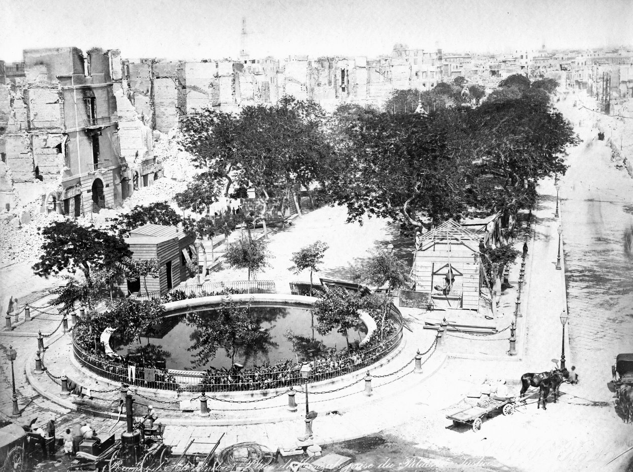 The Grand Square efter branden, Alexandria, Egypten, c1910