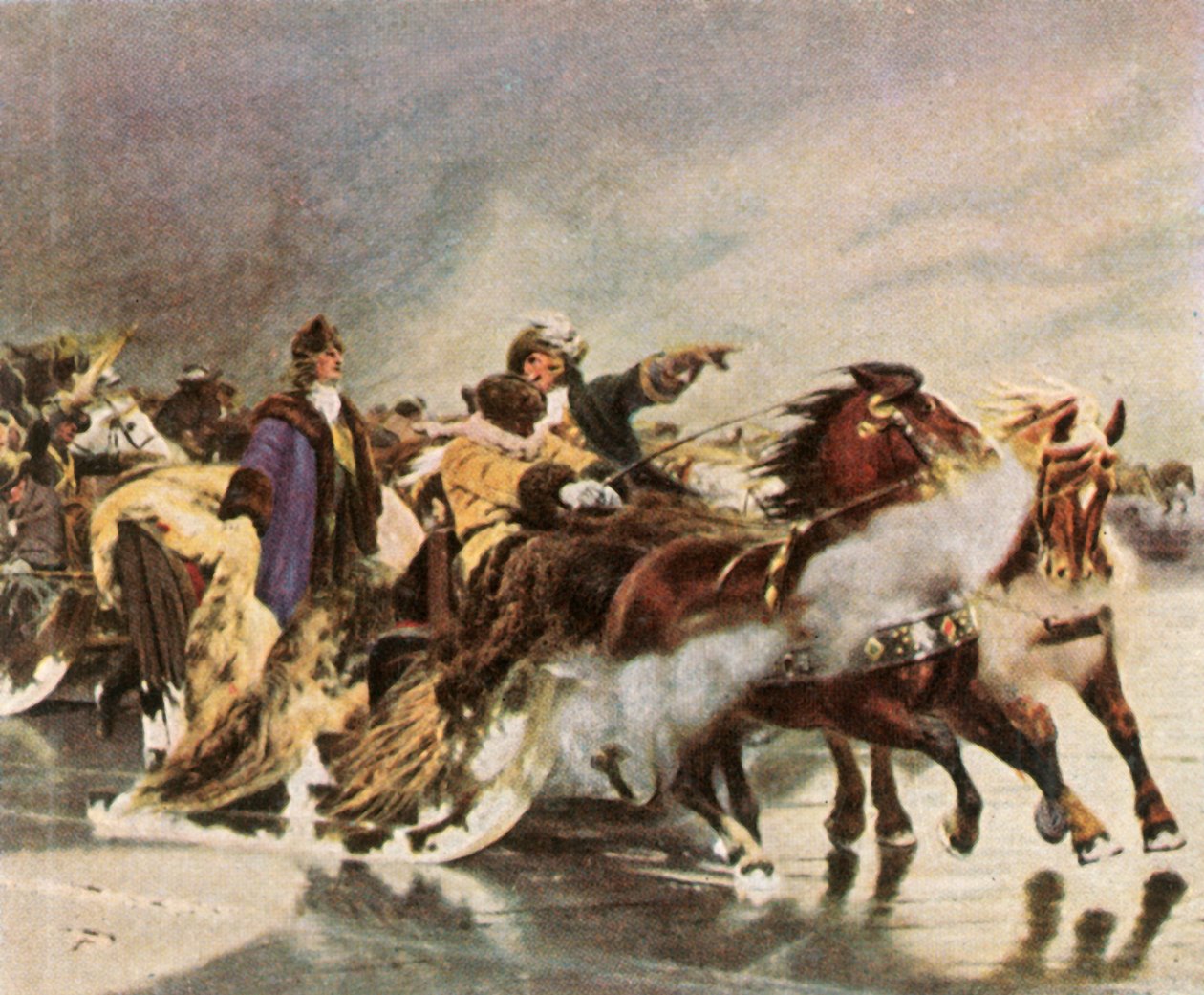 Den store kurfyrst krydser den kuriske lagune, januar 1679, 1936. af Unbekannt