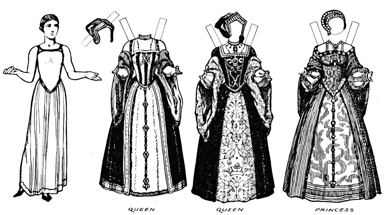 The Great Gallery of British Costume: Kjole båret i Henry The Eighths Time, c1934 af Unbekannt
