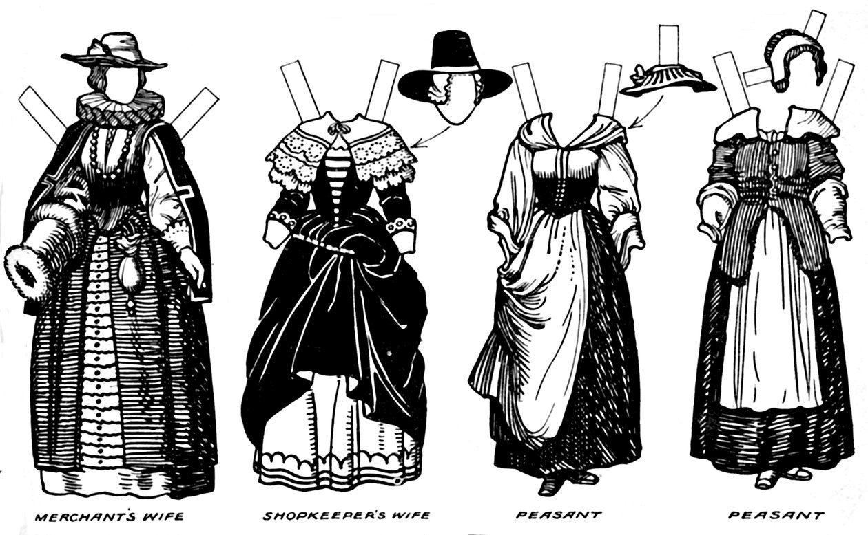 The Great Gallery of Historic Costume: Kjole båret i James The Firsts Reign, c1934 af Unbekannt