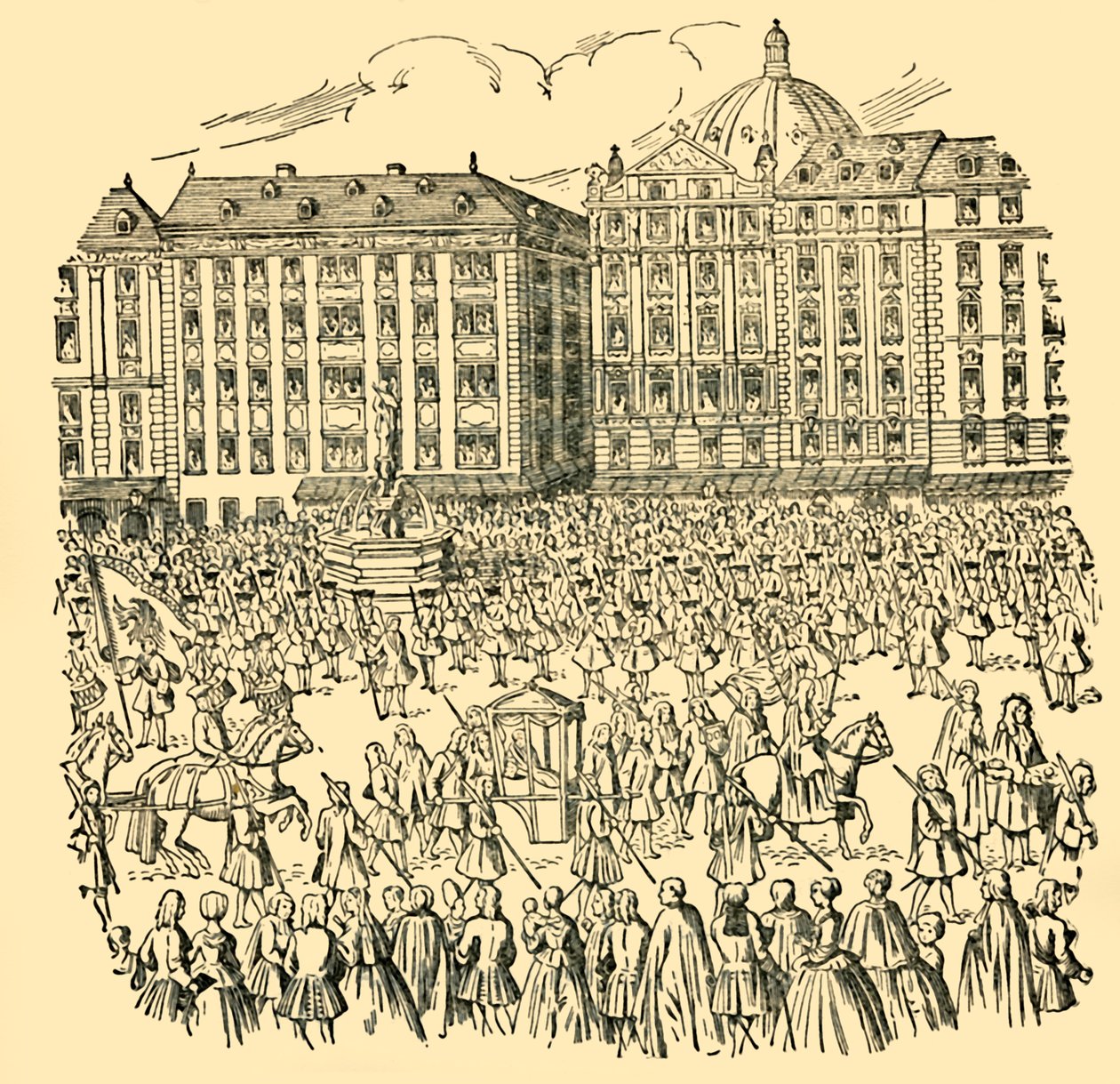 De store adelsmænd i Ungarn aflægger loyalitetsed til Maria Theresa...i 1740, c1930. af Unbekannt