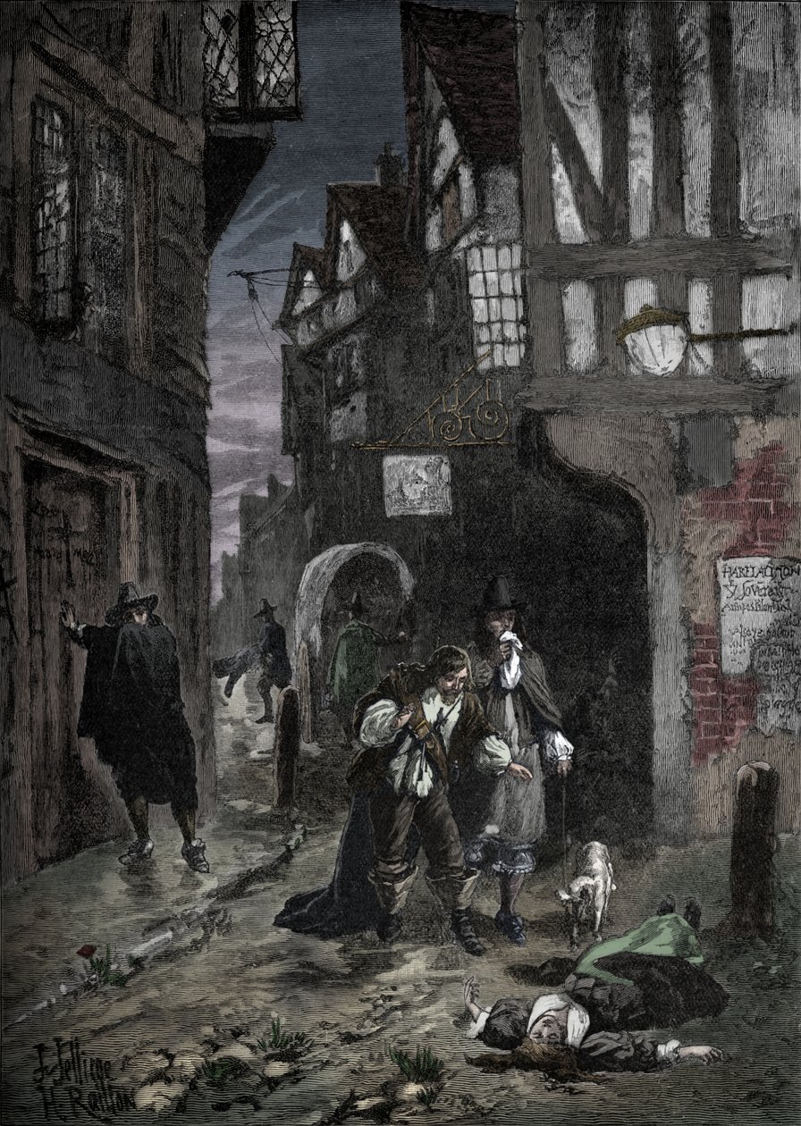 Den store pest: scener i Londons gader, 1665-1666 1905 af Unbekannt