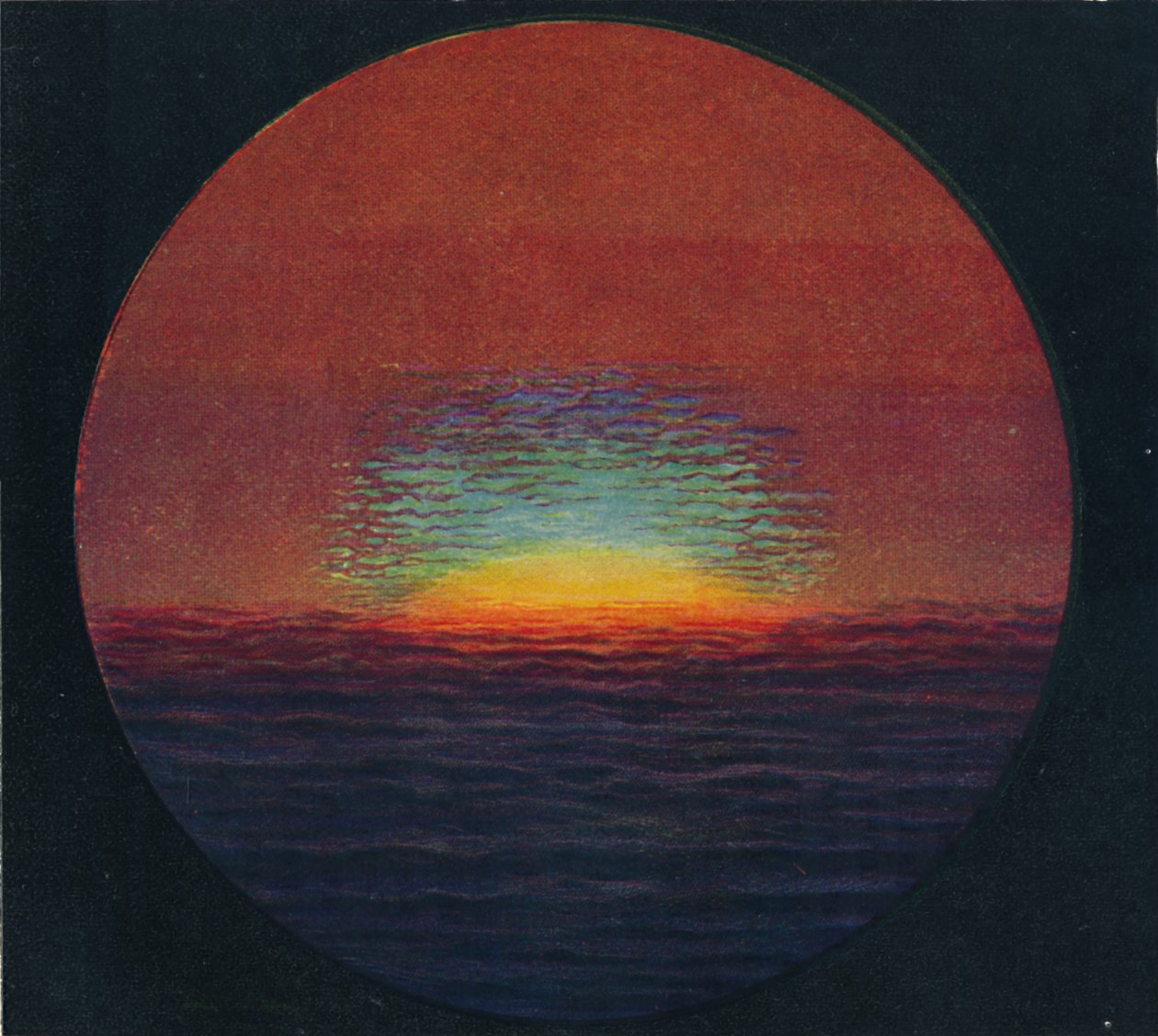 Det grønne blink ved solnedgang, sjældneste prismatisk farve brudt af atmosfæren, c1935 af Unbekannt