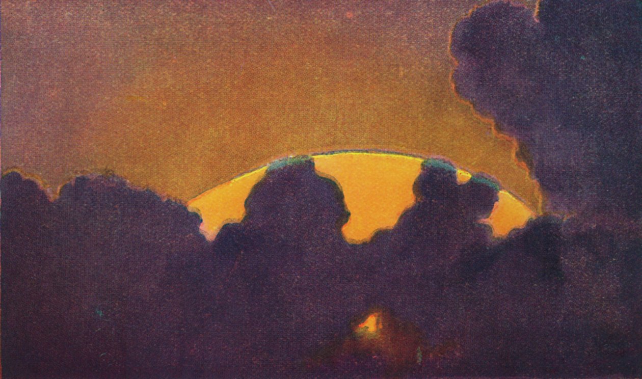 Det grønne blink ved solnedgang, sjældneste prismatisk farve brudt af atmosfæren, c1935 af Unbekannt