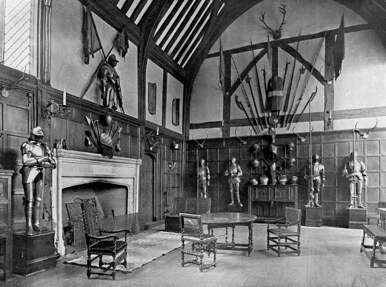 Hallen på Ockwells Manor, Berkshire, 1905 af Unbekannt