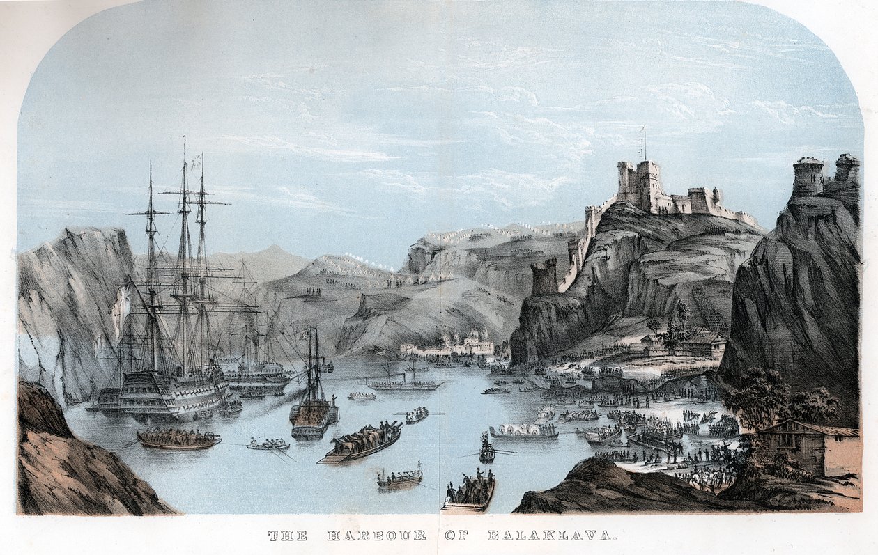 Havnen i Balaklava, Krimkrigen, c1854 c1860 af Unbekannt
